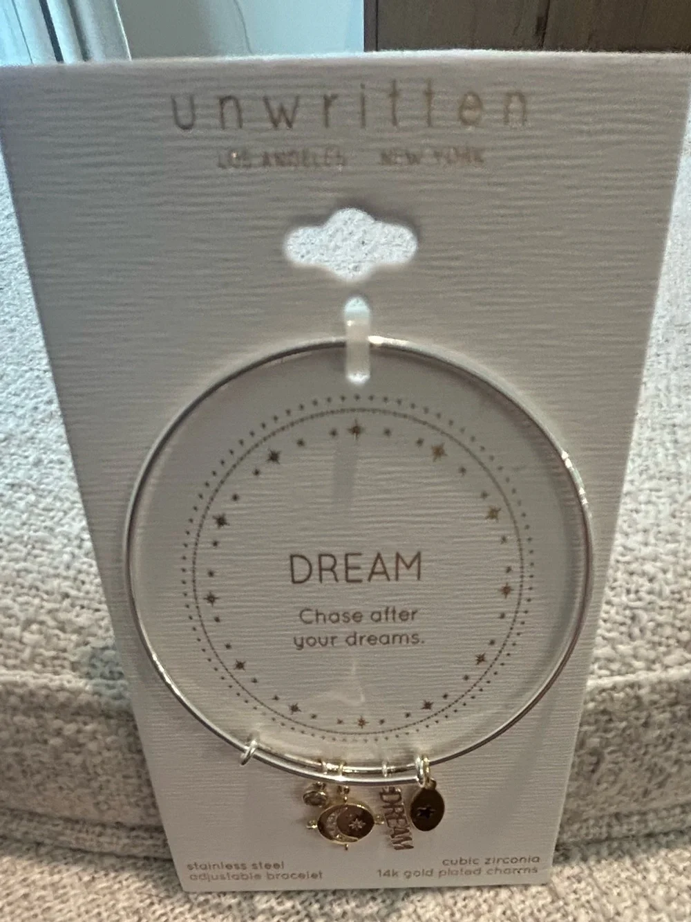 Unwritten Silver and Gold Charm Bangle Bracelet